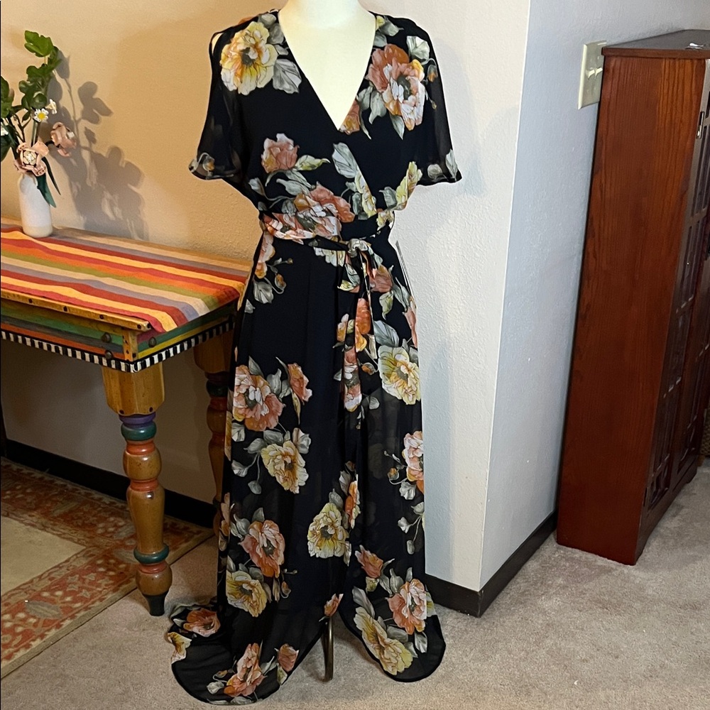 Luxology Black and Floral Dress